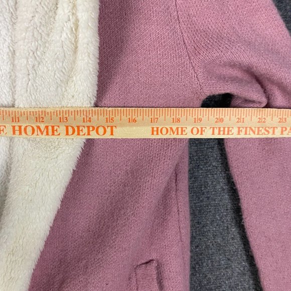 Twine and String Cardigan Women's Small Knit Pink Acrylic Blend Hooded S - Picture 5 of 8